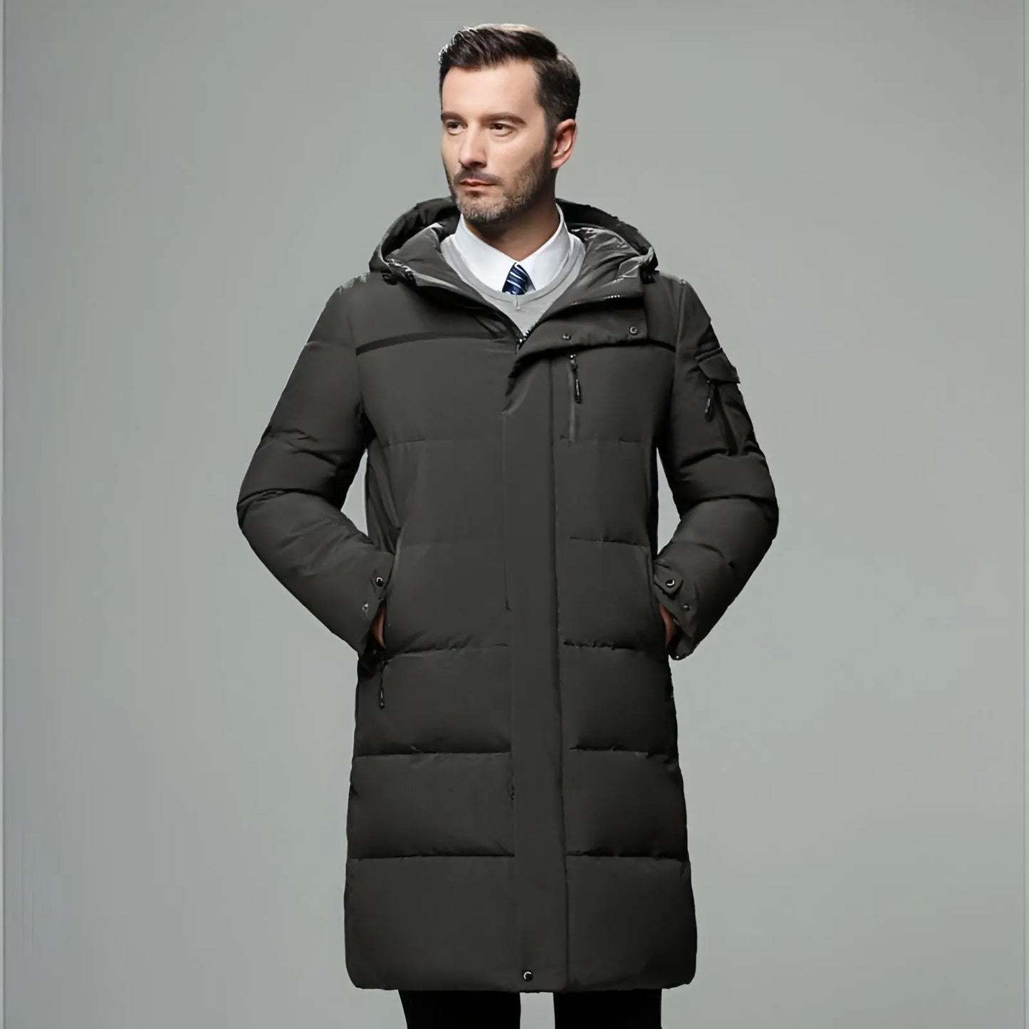 Long padded down jacket for men Carmine Juneberry