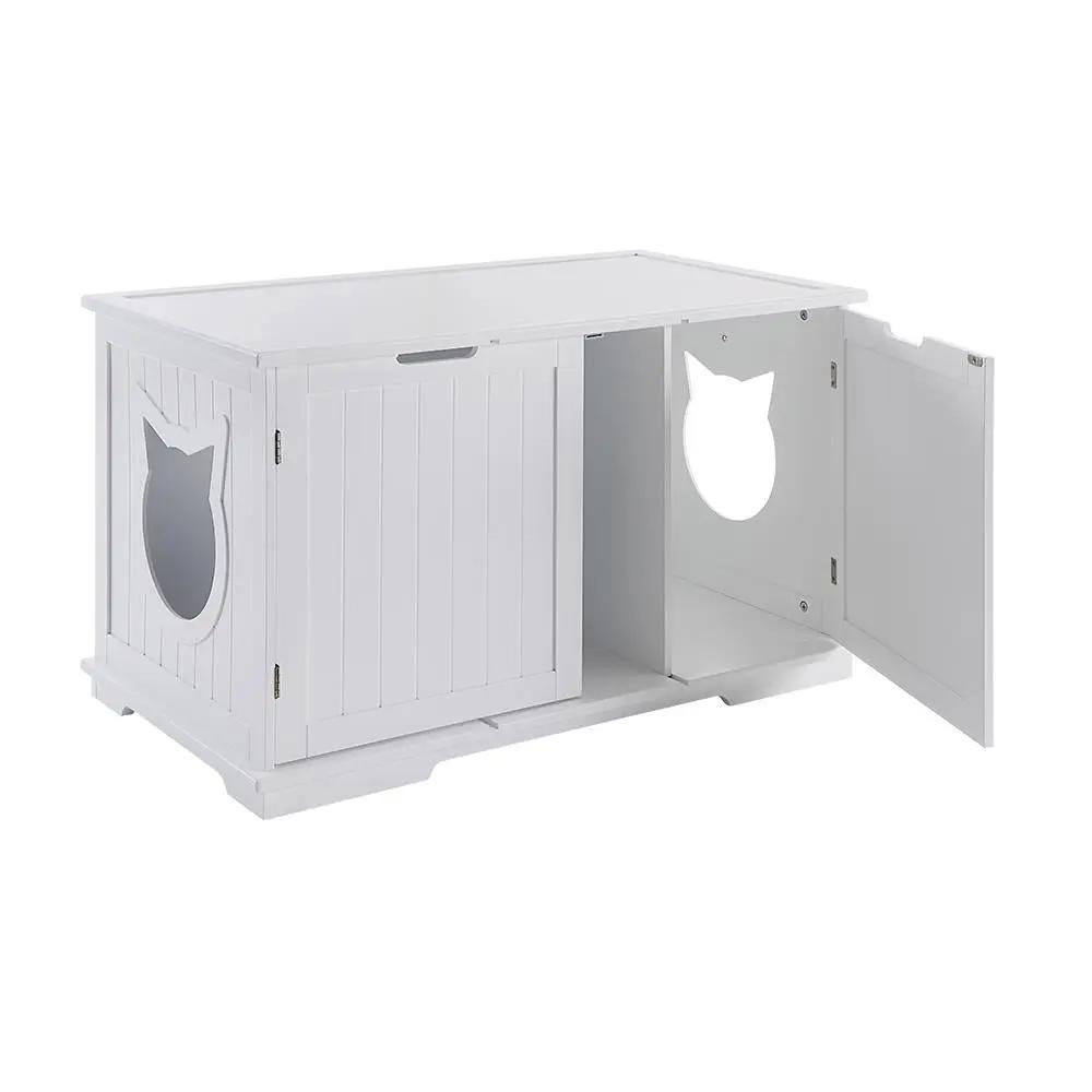 X-Large Cat Washroom Bench Litter Box Enclosure Furniture Box House Turquoise Cronus