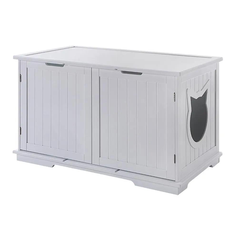 X-Large Cat Washroom Bench Litter Box Enclosure Furniture Box House Turquoise Cronus