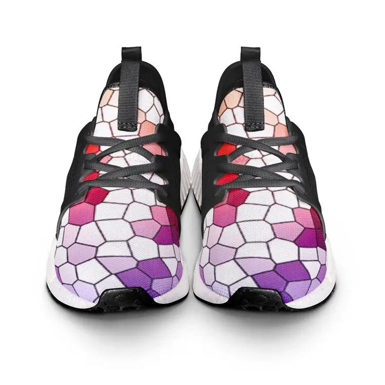 VIPER SHOES STYLE 54TR Multi Mosaic Abstract II Canvas Unisex Fuchsia Rosemary