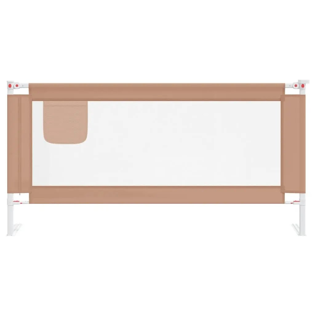 NNEVL Toddler Safety Bed Rail Taupe 180x25 cm Fabric-2