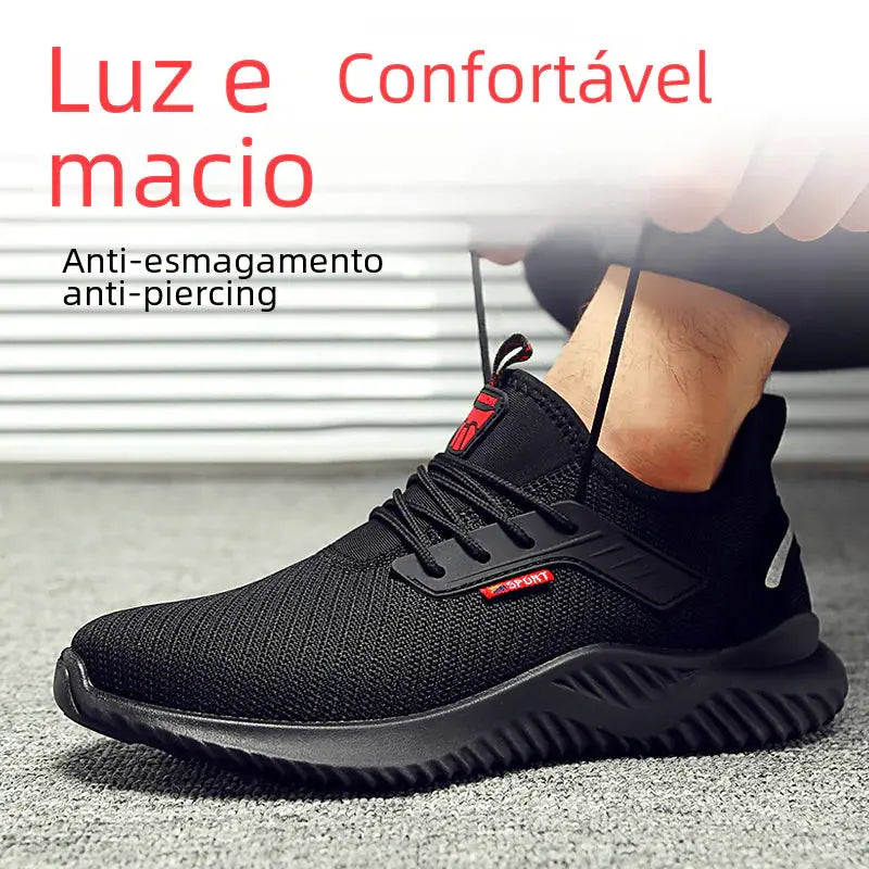 Men's Safety Shoes with Steel Toe, Lightweight & Slip-Resistant Blkhaven