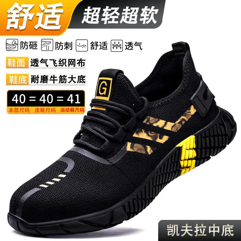 Men's Safety Shoes with Steel Toe, Lightweight & Slip-Resistant Blkhaven