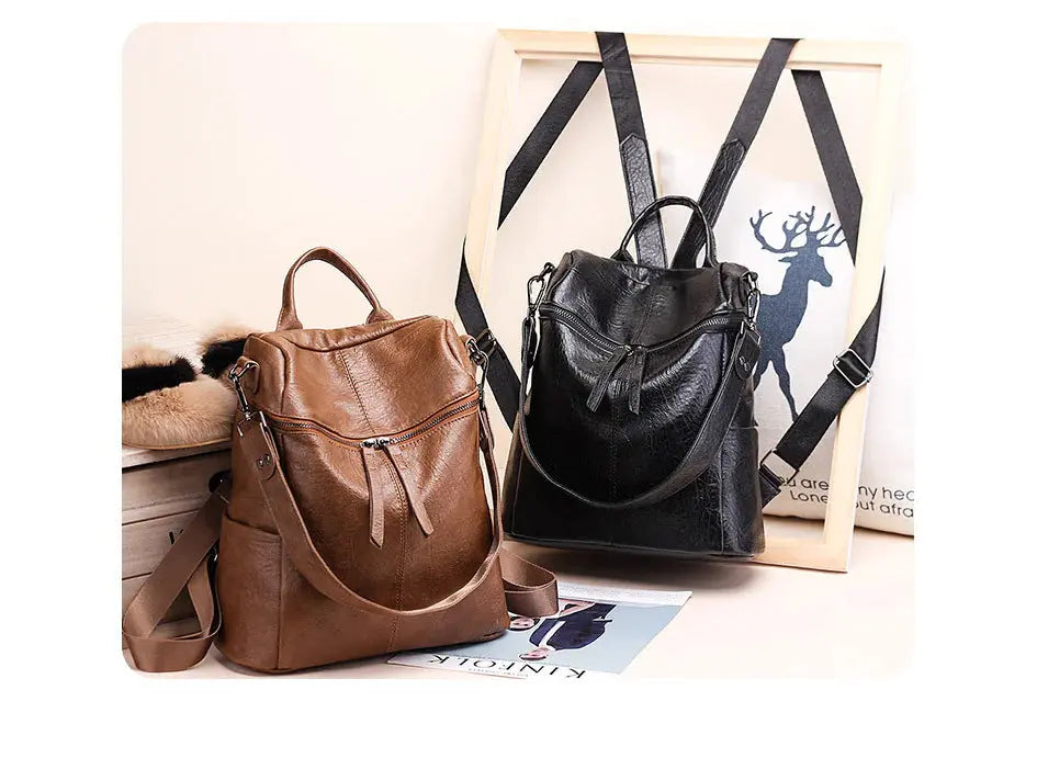 Women's Backpack - Dual Shoulder Bag Blkhaven