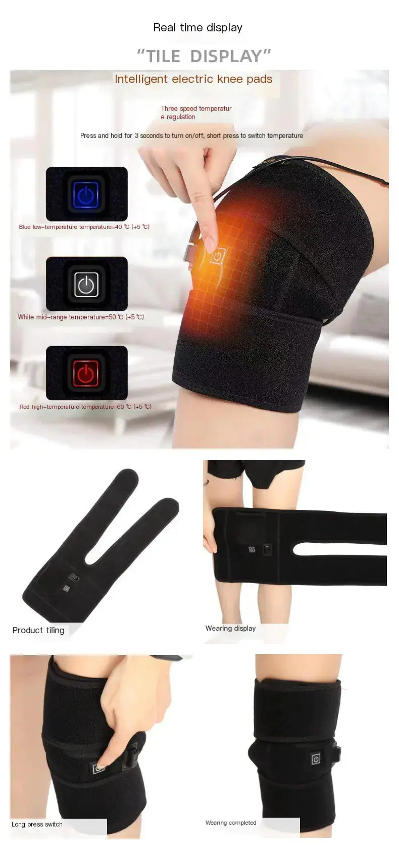 Smart USB Heated Knee Pads Blkhaven