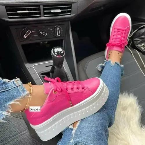 Casual Platform Women's Shoes Flat Womens Sneakers Coffee Jasper