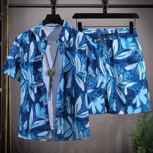 Men vacay Beach shorts Set Raspberry Eurybia