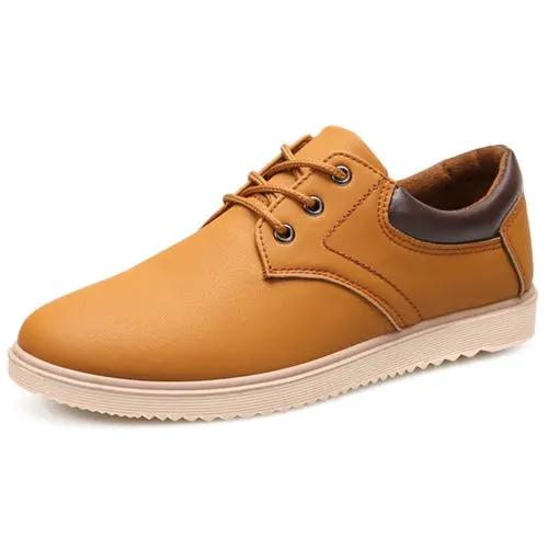 Mens Casual Flat Oxford Sneakers Yellow Pandora