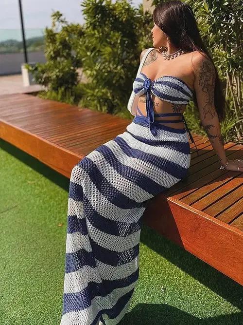 Crochet two Piece swimwear cover up Raspberry Eurybia
