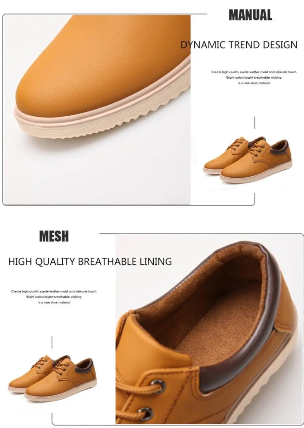 Mens Casual Flat Oxford Sneakers Yellow Pandora