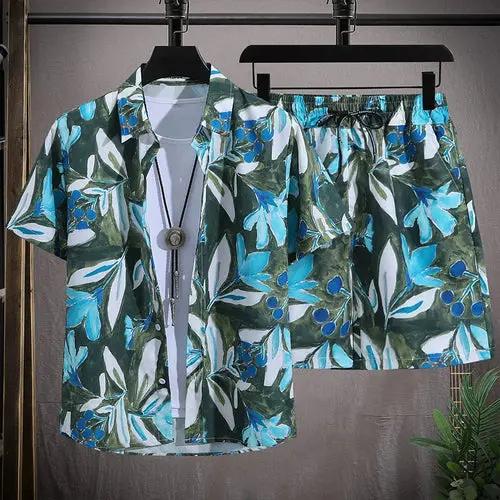 Men vacay Beach shorts Set Raspberry Eurybia