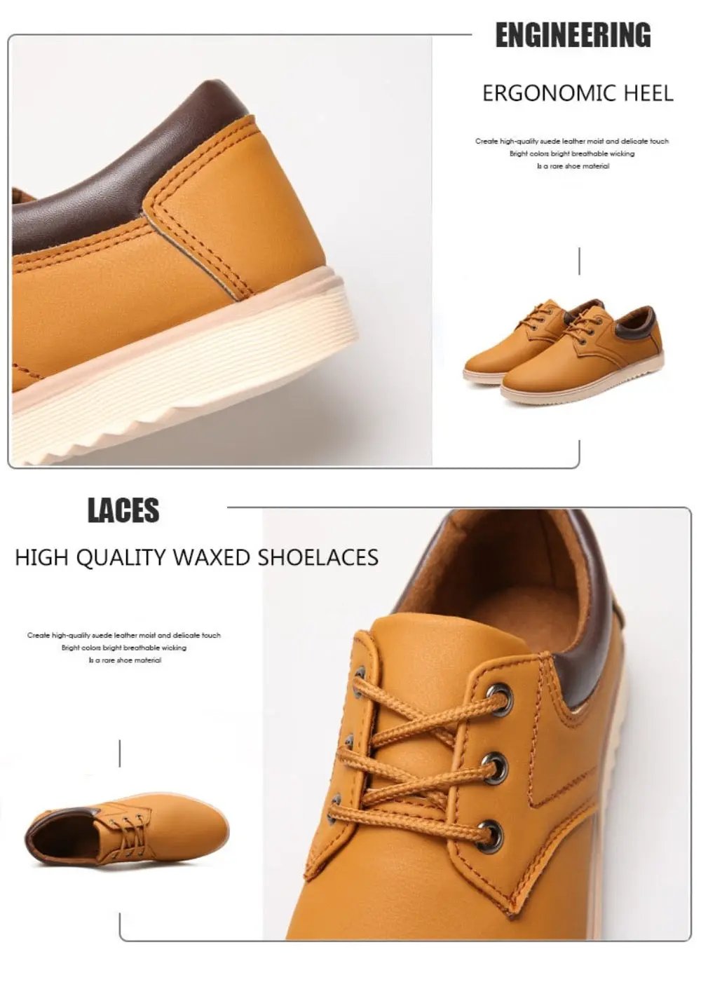 Mens Casual Flat Oxford Sneakers Yellow Pandora