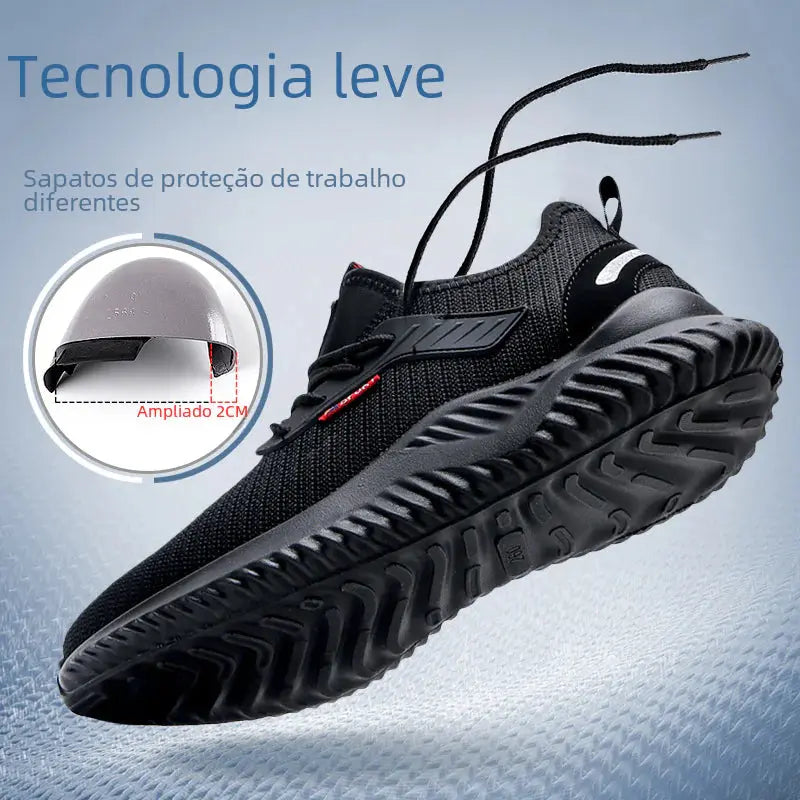 Men's Safety Shoes with Steel Toe, Lightweight & Slip-Resistant Blkhaven
