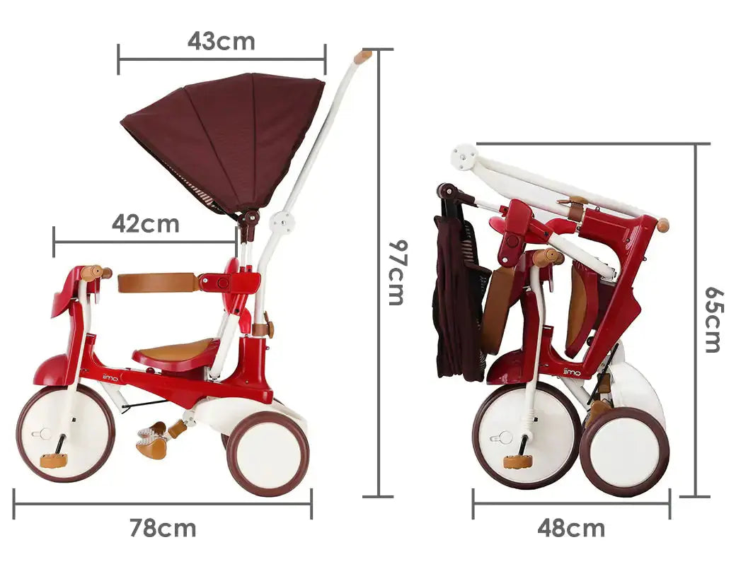 iimo 3-in-1 Foldable Tricycle with Canopy Blkhaven