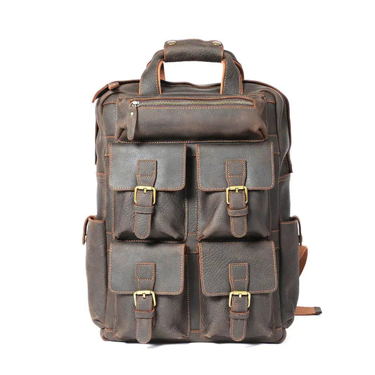 Men's Crazy Horse Leather Multifunctional Travel Bag Blkhaven