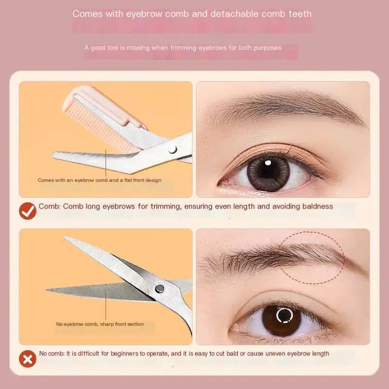 Eyebrow Scissors with Comb for Beginners and Makeup Blkhaven