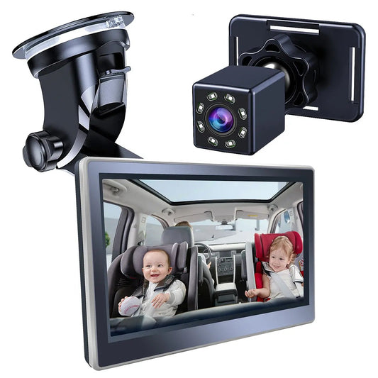 Car Infant Baby Infrared Night Vision Rearview Mirror Maroon Asteria