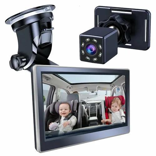 Car Infant Baby Infrared Night Vision Rearview Mirror Maroon Asteria