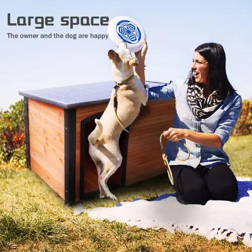 45"Dog House Outdoor and indoor wooden kennel White Hermes