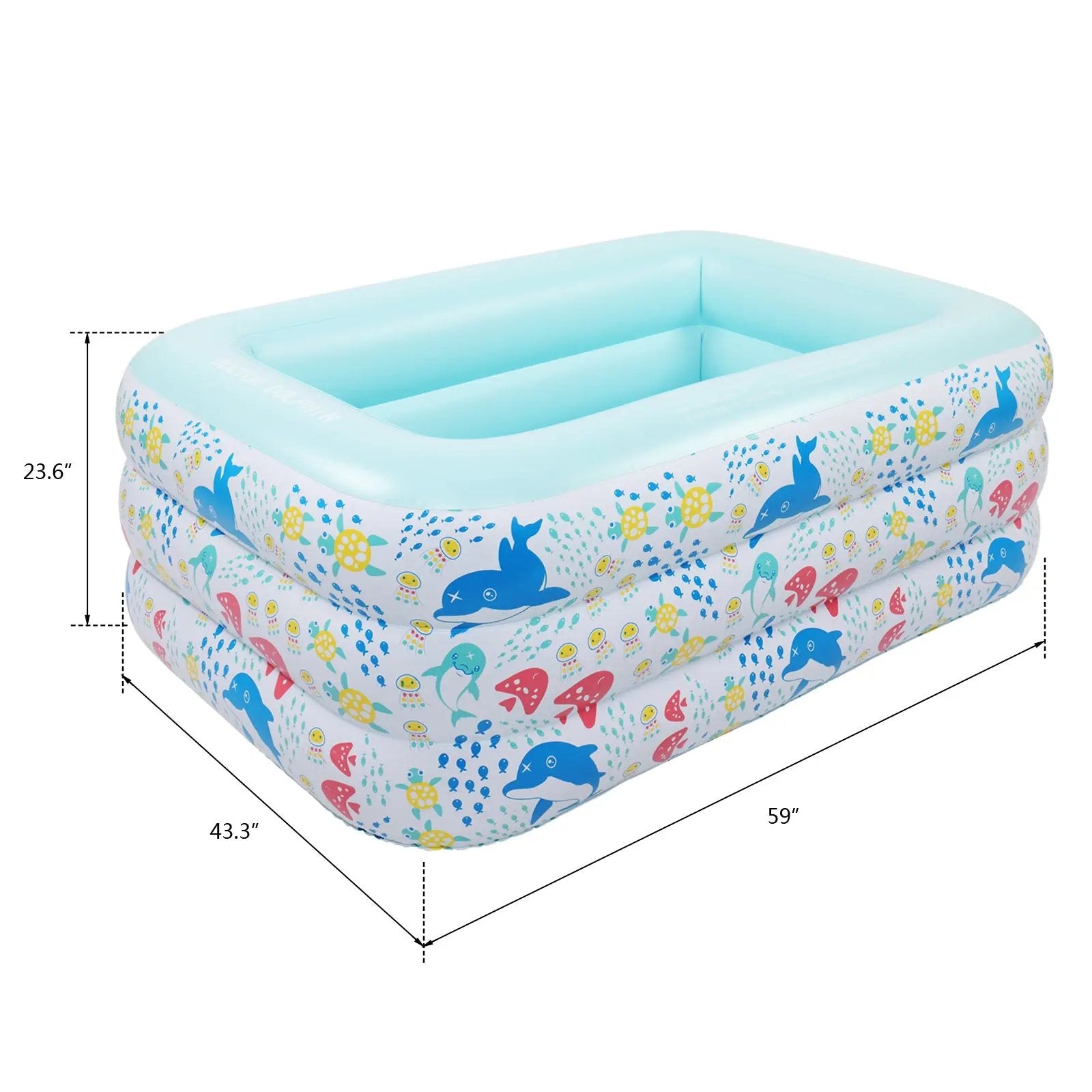 59" X 43.3" X 23.6" Inflatable Swim Pool for Kids Lilac Milo