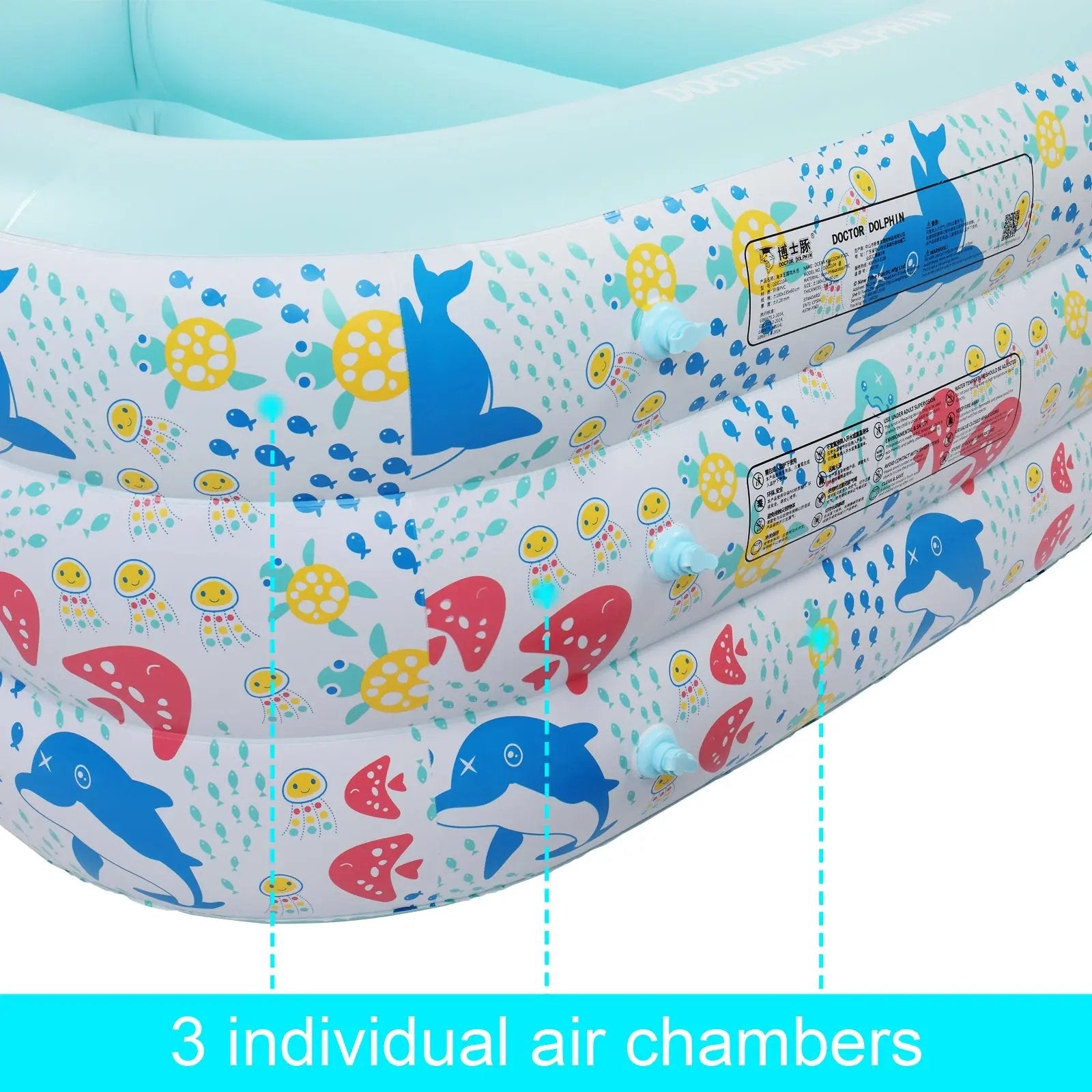 59" X 43.3" X 23.6" Inflatable Swim Pool for Kids Lilac Milo