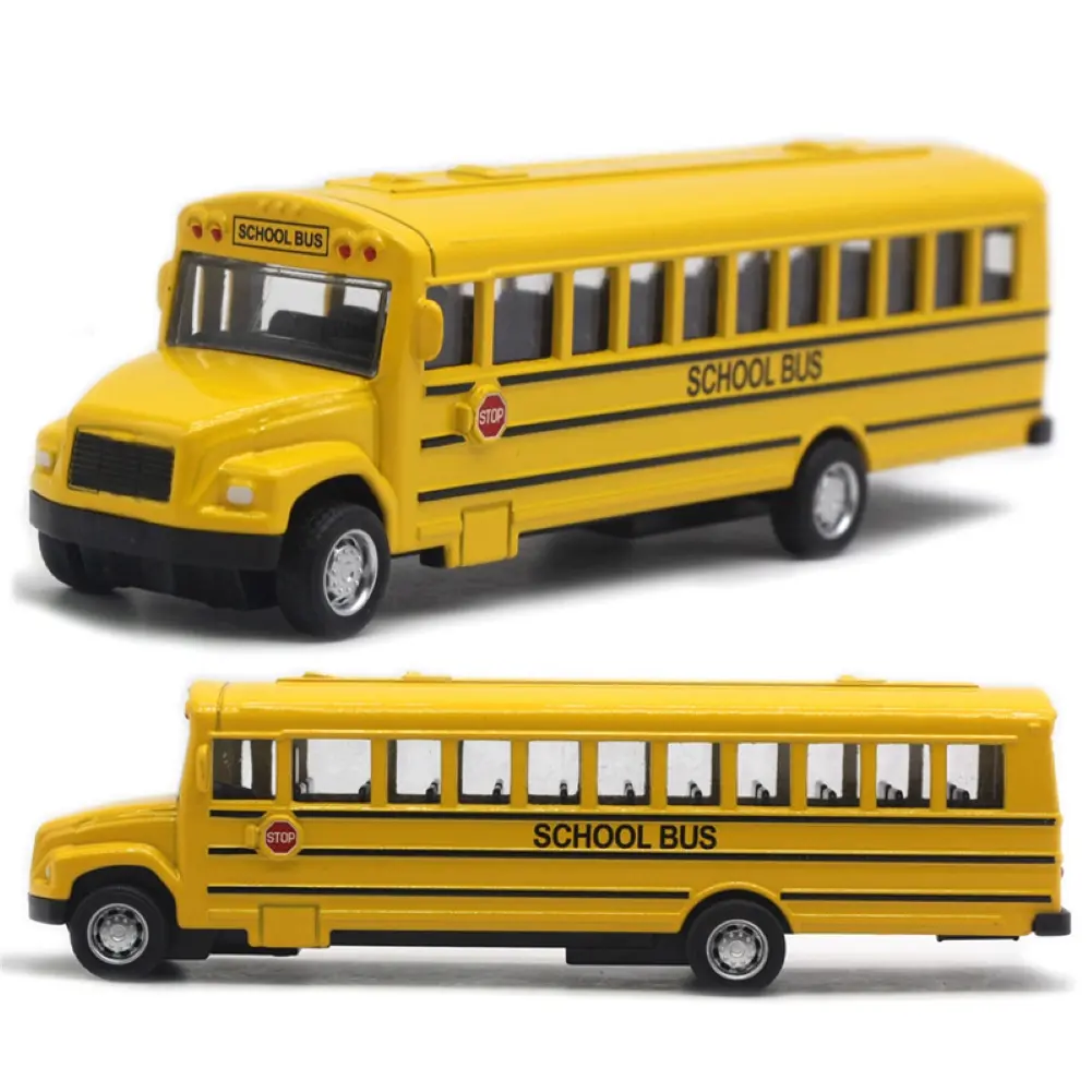 Alloy Inertial School Bus Model Car Model For Gifts Kids Boy Toys Teal Simba