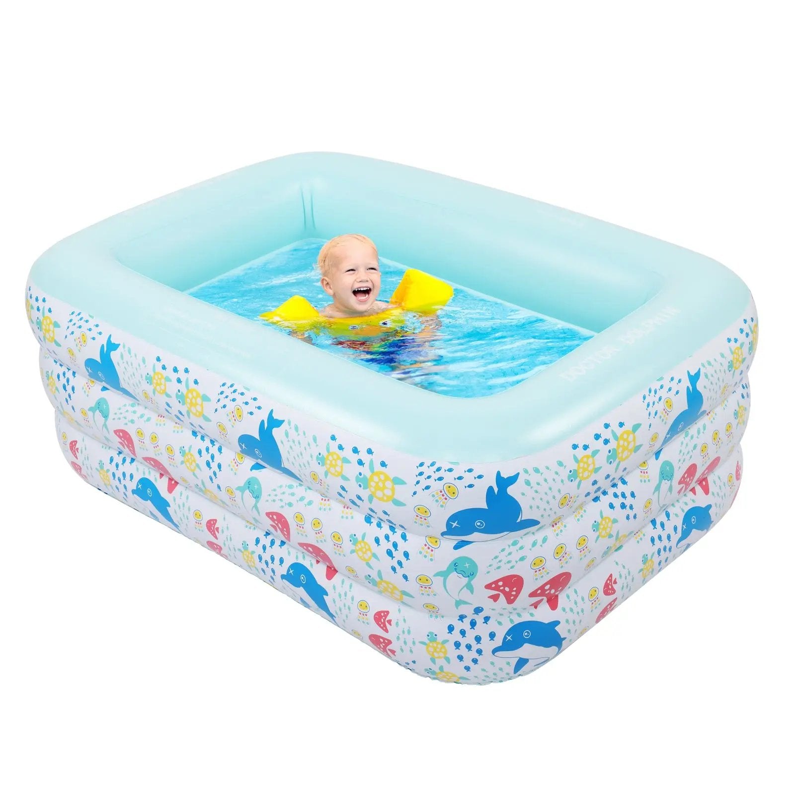 59" X 43.3" X 23.6" Inflatable Swim Pool for Kids Lilac Milo