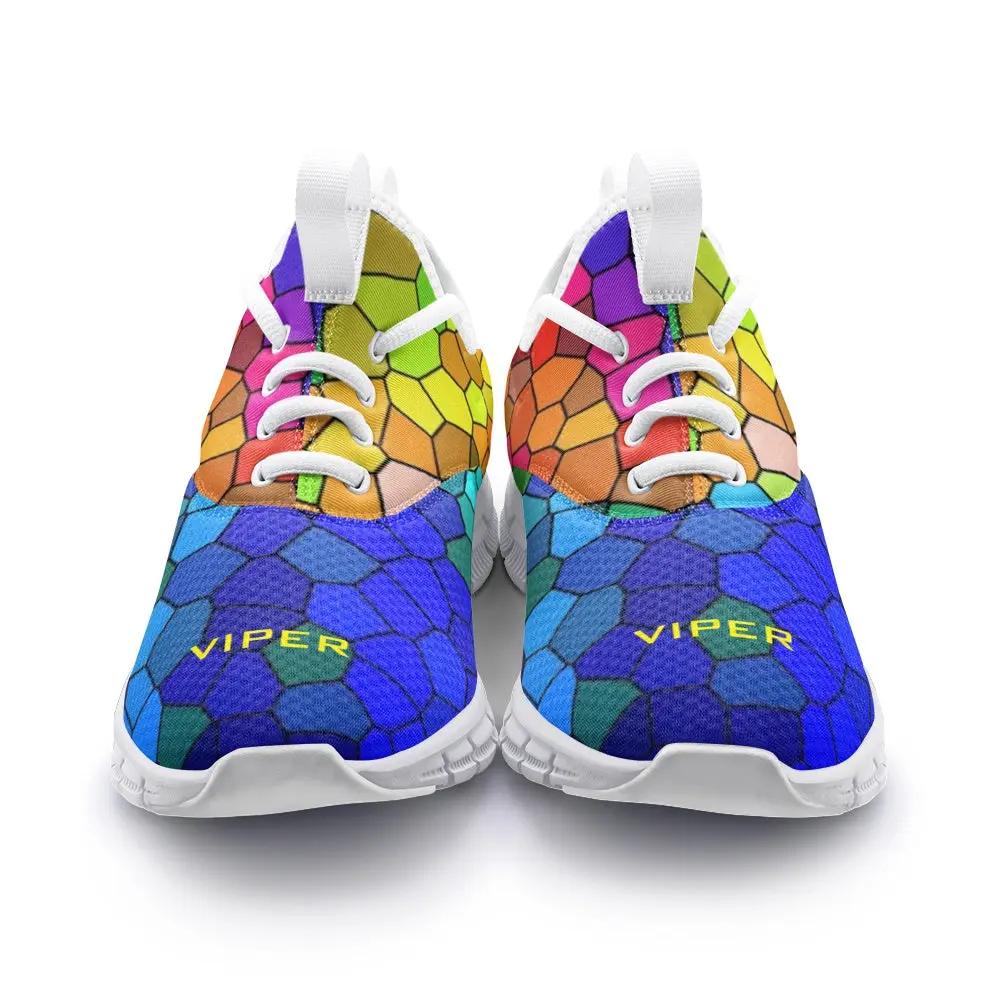 VIPER SHOES STYLE 54TF Multi Mosaic Abstract Unisex Lightweight Fuchsia Rosemary