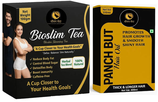 Combo of  Bioslim Tea & Panch But  Hair Oil Fuchsia Pandion