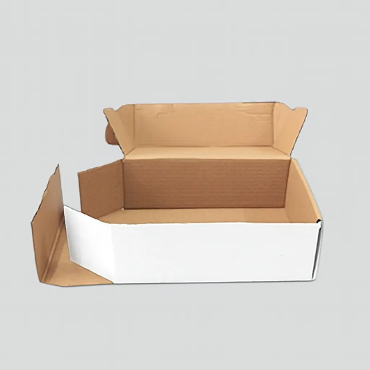 Flat Box (Pack of 25) (White, 6x6x2 inch) Beige Leto
