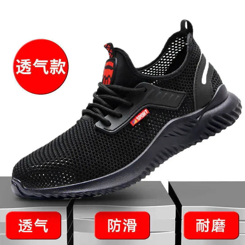 Men's Safety Shoes with Steel Toe, Lightweight & Slip-Resistant Blkhaven