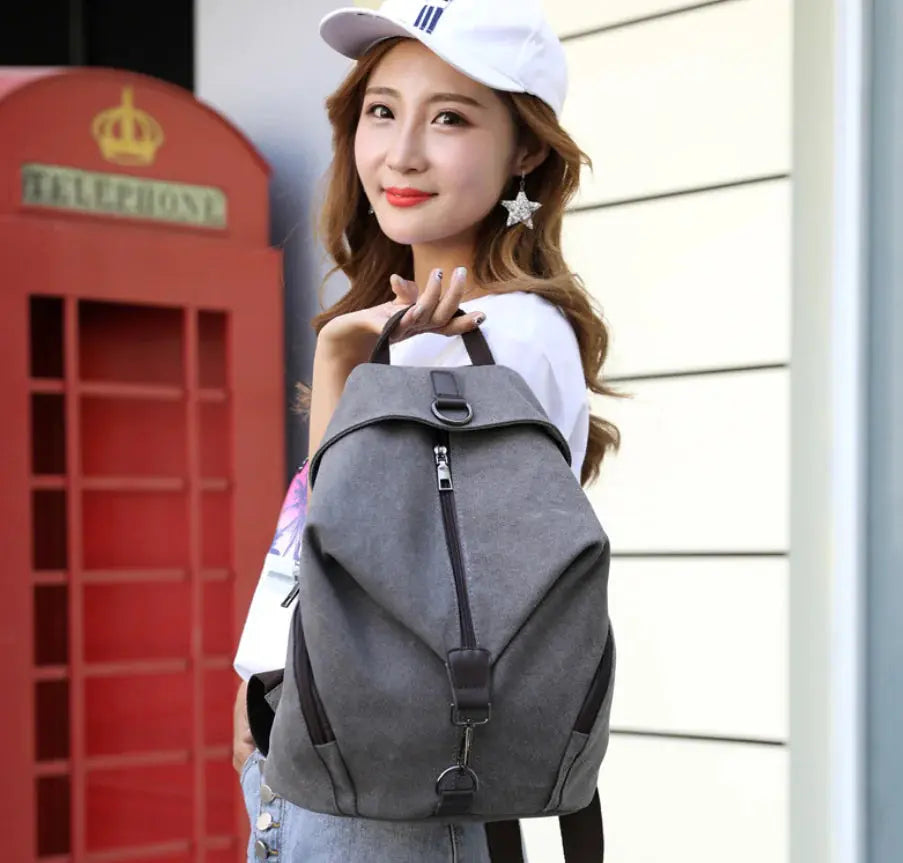 College Style Canvas Backpack and Tote Bag Blkhaven