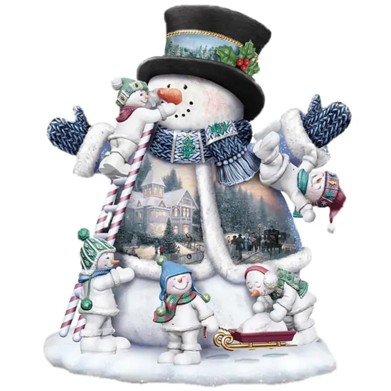 Diamond Painting Snowman House Embroidery Decor Art Blkhaven