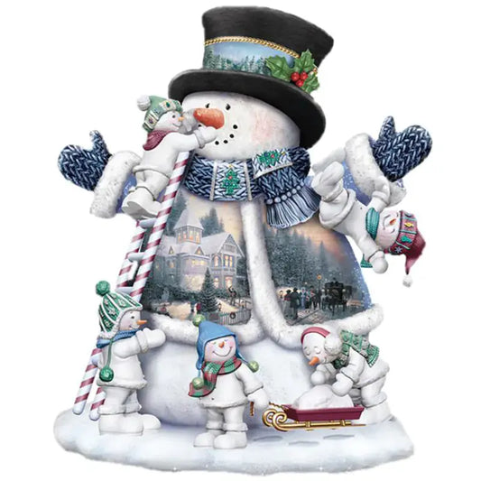 Diamond Painting Snowman House Embroidery Decor Art Blkhaven