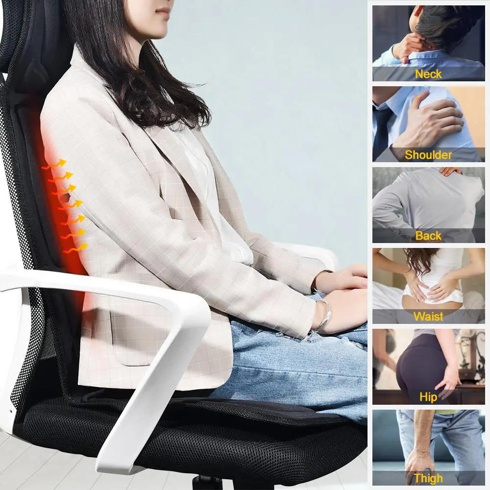 Portable Vibrating Heat Therapy Massage Cushion Mattress Yellow Pandora