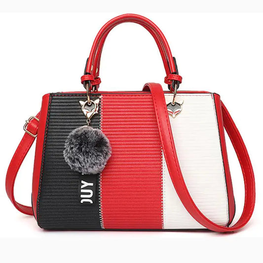 Striped Color Block Handbag - Shoulder & Crossbody Bag Blkhaven