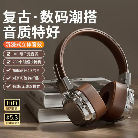 2024 Vintage Wireless Bluetooth 5.3 Headphones Blkhaven