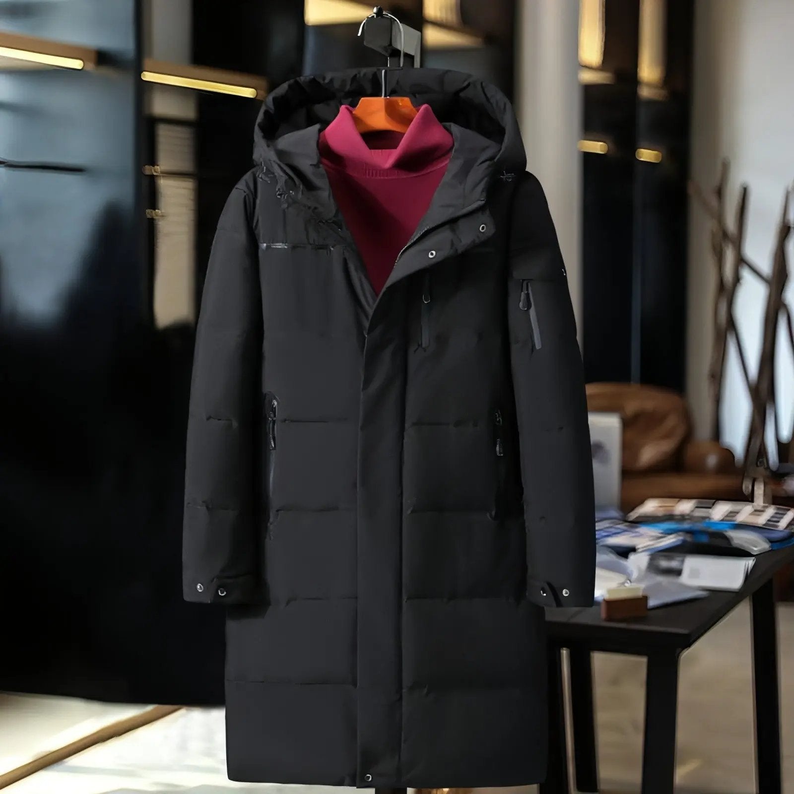 Long padded down jacket for men Carmine Juneberry