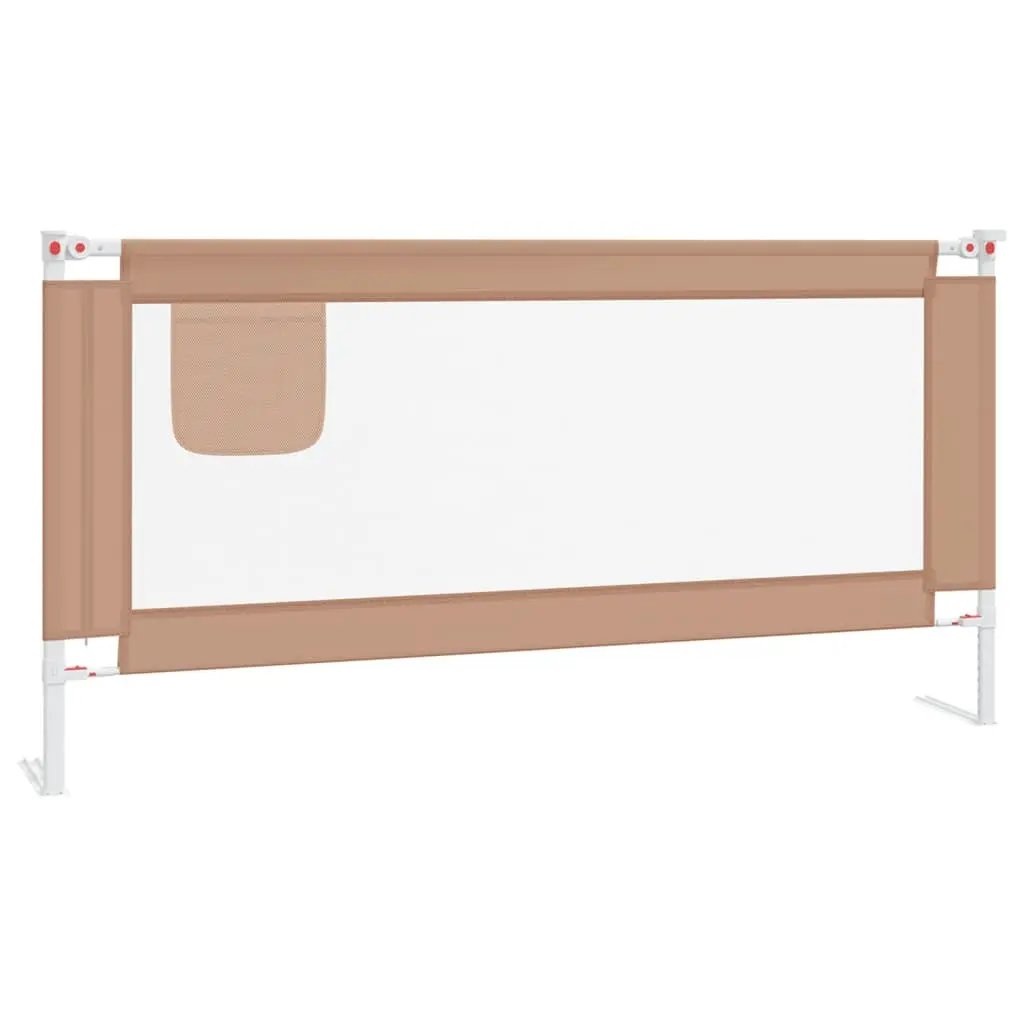 NNEVL Toddler Safety Bed Rail Taupe 180x25 cm Fabric-1