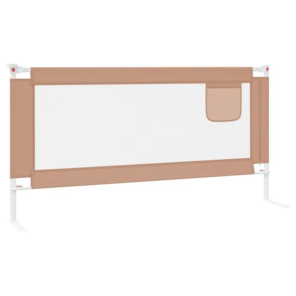 NNEVL Toddler Safety Bed Rail Taupe 180x25 cm Fabric-3