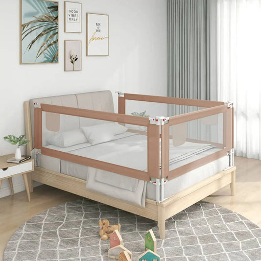 NNEVL Toddler Safety Bed Rail Taupe 180x25 cm Fabric-0