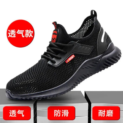Men's Safety Shoes with Steel Toe, Lightweight & Slip-Resistant Blkhaven