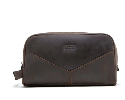 Genuine Leather Men's Toiletry Bag - Vintage Style (One Piece) Blkhaven
