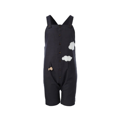 Kids' Cotton Farmer Dungaree in Black Infantium Victoria