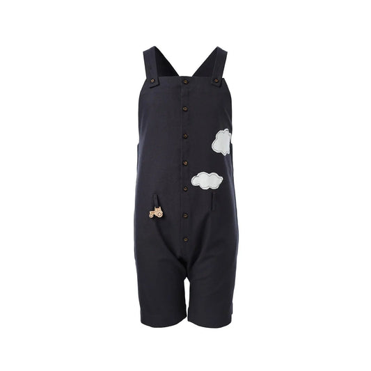 Kids' Cotton Farmer Dungaree in Black Infantium Victoria