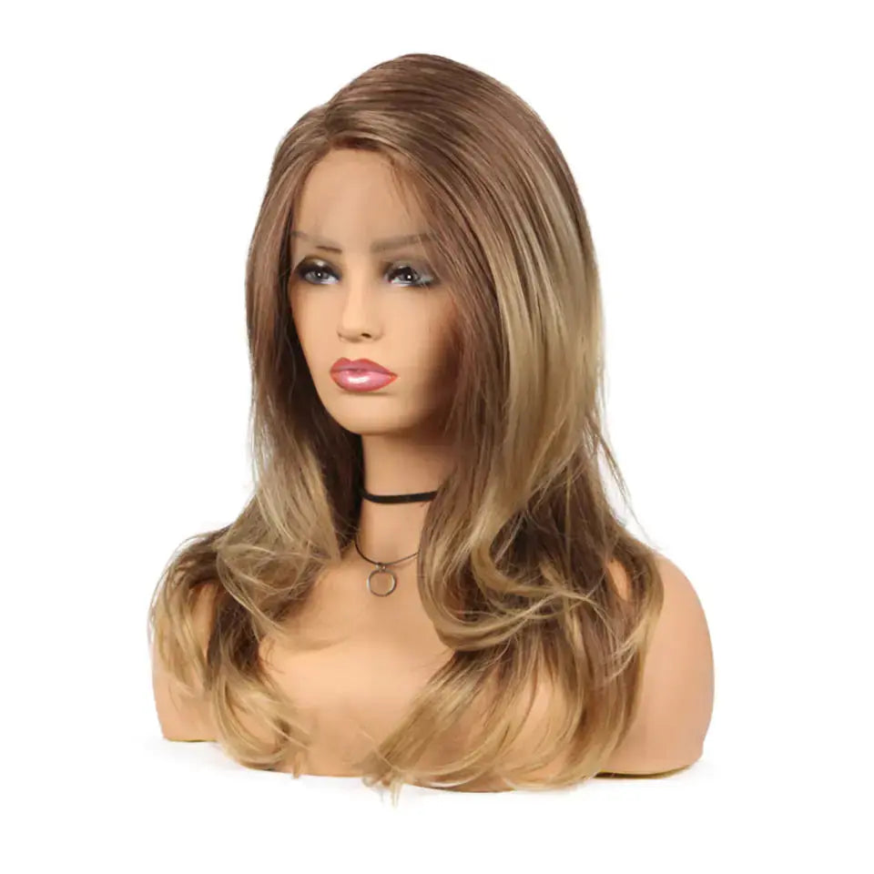 Fashionable Long Curly Blonde Mixed Wig for Women Blkhaven