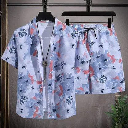Men vacay Beach shorts Set Raspberry Eurybia