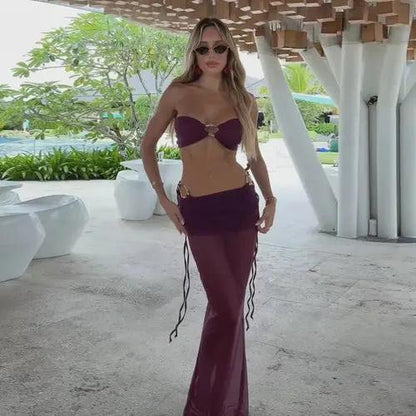 Rubian three piece swimsuit Raspberry Eurybia