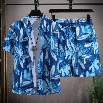 Men vacay Beach shorts Set Raspberry Eurybia