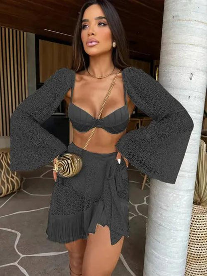 Deanea Tassel three piece swimsuit Raspberry Eurybia